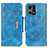 Custodia Portafoglio In Pelle Cover con Supporto N04P per Oppo Reno8 4G Cielo Blu