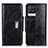 Custodia Portafoglio In Pelle Cover con Supporto N04P per Realme 8 4G Nero