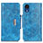 Custodia Portafoglio In Pelle Cover con Supporto N04P per Samsung Galaxy A03 Core Cielo Blu