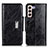 Custodia Portafoglio In Pelle Cover con Supporto N04P per Samsung Galaxy S21 5G Nero