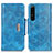 Custodia Portafoglio In Pelle Cover con Supporto N04P per Sony Xperia 1 III Cielo Blu