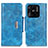 Custodia Portafoglio In Pelle Cover con Supporto N04P per Xiaomi Redmi 10 India Cielo Blu
