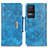 Custodia Portafoglio In Pelle Cover con Supporto N04P per Xiaomi Redmi K50 Pro 5G Cielo Blu