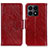 Custodia Portafoglio In Pelle Cover con Supporto N05P per Huawei Honor X8a 4G Rosso