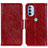 Custodia Portafoglio In Pelle Cover con Supporto N05P per Motorola Moto G31 Rosso