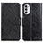 Custodia Portafoglio In Pelle Cover con Supporto N05P per Motorola Moto G71s 5G Nero