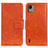 Custodia Portafoglio In Pelle Cover con Supporto N05P per Nokia C110 Arancione