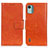 Custodia Portafoglio In Pelle Cover con Supporto N05P per Nokia C12 Arancione