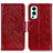 Custodia Portafoglio In Pelle Cover con Supporto N05P per OnePlus Nord 2 5G Rosso