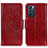 Custodia Portafoglio In Pelle Cover con Supporto N05P per Oppo Reno6 5G Rosso