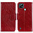 Custodia Portafoglio In Pelle Cover con Supporto N05P per Realme C21 Rosso