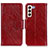 Custodia Portafoglio In Pelle Cover con Supporto N05P per Samsung Galaxy S21 FE 5G Rosso