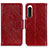 Custodia Portafoglio In Pelle Cover con Supporto N05P per Sony Xperia 5 IV Rosso