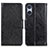 Custodia Portafoglio In Pelle Cover con Supporto N05P per Sony Xperia 5 V Nero