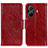 Custodia Portafoglio In Pelle Cover con Supporto N05P per Vivo iQOO Z6 Pro 5G Rosso