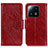 Custodia Portafoglio In Pelle Cover con Supporto N05P per Xiaomi Mi 13 Pro 5G Rosso