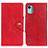 Custodia Portafoglio In Pelle Cover con Supporto N06P per Nokia C12 Plus Rosso