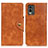 Custodia Portafoglio In Pelle Cover con Supporto N06P per Nokia C32 Marrone