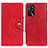 Custodia Portafoglio In Pelle Cover con Supporto N06P per Oppo A16 Rosso