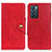 Custodia Portafoglio In Pelle Cover con Supporto N06P per Oppo Reno6 5G Rosso