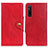 Custodia Portafoglio In Pelle Cover con Supporto N06P per Sony Xperia 1 V Rosso