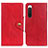 Custodia Portafoglio In Pelle Cover con Supporto N06P per Sony Xperia 10 IV Rosso