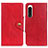 Custodia Portafoglio In Pelle Cover con Supporto N06P per Sony Xperia 5 IV Rosso