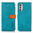 Custodia Portafoglio In Pelle Cover con Supporto N07P per Motorola Moto E32 Ciano