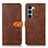 Custodia Portafoglio In Pelle Cover con Supporto N07P per Motorola Moto Edge S30 5G Marrone