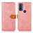 Custodia Portafoglio In Pelle Cover con Supporto N07P per Motorola Moto G Pure Rosa