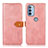 Custodia Portafoglio In Pelle Cover con Supporto N07P per Motorola Moto G31 Rosa