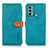 Custodia Portafoglio In Pelle Cover con Supporto N07P per Motorola Moto G40 Fusion Ciano