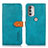 Custodia Portafoglio In Pelle Cover con Supporto N07P per Motorola Moto G51 5G Ciano