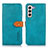 Custodia Portafoglio In Pelle Cover con Supporto N07P per Samsung Galaxy S23 Plus 5G Ciano
