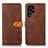 Custodia Portafoglio In Pelle Cover con Supporto N07P per Samsung Galaxy S23 Ultra 5G Marrone