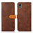 Custodia Portafoglio In Pelle Cover con Supporto N07P per Sony Xperia Ace III SO-53C Marrone