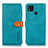 Custodia Portafoglio In Pelle Cover con Supporto N07P per Xiaomi POCO C3 Ciano