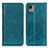 Custodia Portafoglio In Pelle Cover con Supporto N08P per Nokia C110 Verde