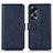 Custodia Portafoglio In Pelle Cover con Supporto N08P per Oppo A38 Blu