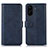 Custodia Portafoglio In Pelle Cover con Supporto N08P per Xiaomi Poco C65 Blu