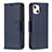 Custodia Portafoglio In Pelle Cover con Supporto per Apple iPhone 13 Blu