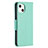 Custodia Portafoglio In Pelle Cover con Supporto per Apple iPhone 13 Ciano