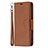 Custodia Portafoglio In Pelle Cover con Supporto per Apple iPhone 13 Marrone