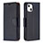 Custodia Portafoglio In Pelle Cover con Supporto per Apple iPhone 13 Nero