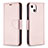 Custodia Portafoglio In Pelle Cover con Supporto per Apple iPhone 13 Oro Rosa