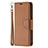 Custodia Portafoglio In Pelle Cover con Supporto per Apple iPhone 13 Pro Marrone