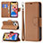 Custodia Portafoglio In Pelle Cover con Supporto per Apple iPhone 13 Pro Marrone