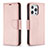 Custodia Portafoglio In Pelle Cover con Supporto per Apple iPhone 13 Pro Max Oro Rosa