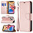 Custodia Portafoglio In Pelle Cover con Supporto per Apple iPhone 13 Pro Max Oro Rosa