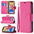 Custodia Portafoglio In Pelle Cover con Supporto per Apple iPhone 13 Pro Rosa Caldo